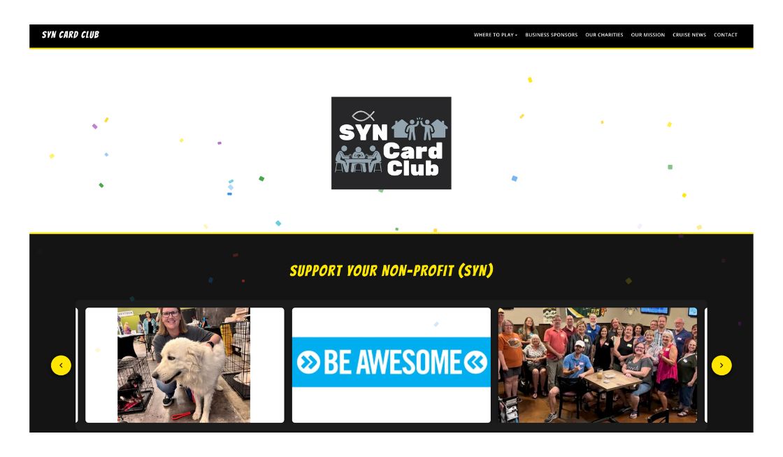 Shift Tech portfolio — SYN Card Club homepage