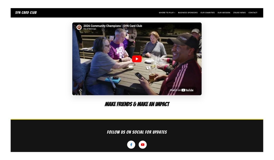 SYN Card Club website screenshot