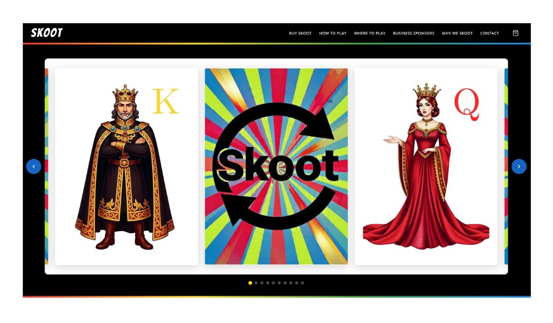 Skoot Card Game website screenshot